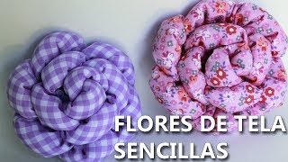 CÓMO HACER FLORES DE TELA PASO A PASO  easy flower DIY flores de tela para regalar [upl. by Chil]