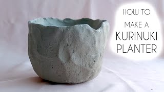 CARVING CLAY FORMS How to make a Kurinuki Planter [upl. by Srednas]