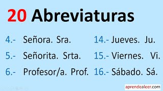 20 ejemplos de abreviaturas [upl. by Nam653]