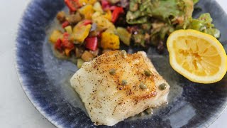 Pan Seared Chilean Sea Bass with Lemon Butter Sauce [upl. by Fionnula78]