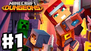 Minecraft Dungeons  Gameplay Walkthrough Part 1  Squid Coast Creeper Woods and Creepy Crypt [upl. by Nospmas258]