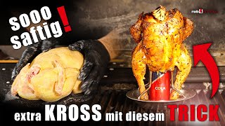 Brathähnchen vom Gasgrill  mit Trick für extra krosse Haut [upl. by Senhauser]