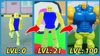 I Became The Strongest NOOB in Roblox Strongman Simulator [upl. by Oinoitna]