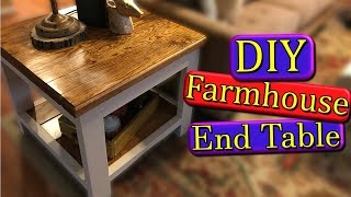 Farmhouse End Table DIY with Build Plans [upl. by Starkey]