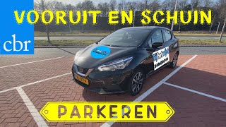 Vooruit inparkeren  Schuin parkeren  CBR Praktijkexamen bijzondere verrichtingen [upl. by Anesusa990]