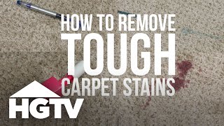 How to Remove Tough Carpet Stains  HGTV [upl. by Nomzed]