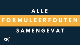 Alle formuleerfouten samengevat [upl. by Damara]