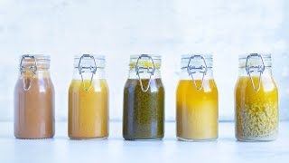 Five 5MINUTE Homemade Salad Dressings Quick amp Easy [upl. by Adliwa]