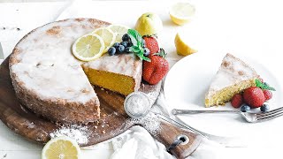 Homemade Lemon Polenta Cake Recipe  Lemon Icing [upl. by Caro]