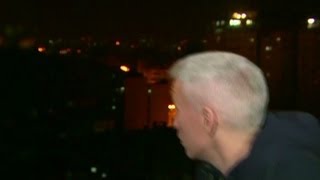 Bomb explodes near Anderson Cooper during live report from Gaza [upl. by Esydnac]