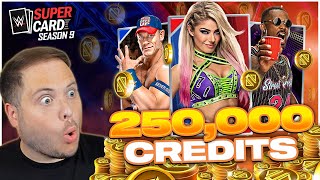 INSANE 250K CREDITS SEASON 9 PACK OPENING  WWE SuperCard [upl. by Sanfred]