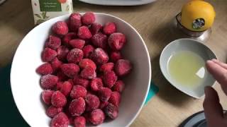 Thermomix TM5 leckere schnelle Marmelade aus gefrorenen Erdbeeren Zitronensaft und Gelierzucker [upl. by Liu]