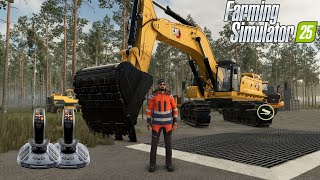 FS25 Testing the Ultimate Wood Chipper amp CAT Excavator from FS Miner  Farming Simulator 25 [upl. by Mundt]