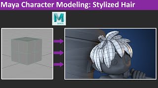 Maya Modeling Tutorial Stylized Hair [upl. by Koressa]