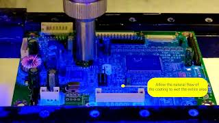 How to Eliminate Conformal Coating Wicking in Connectors amp Keepout Areas ConformalCoatings PCB [upl. by Ahsakal]