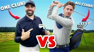 Golf Pro 1 club Vs Bad Golfer 14 clubs [upl. by Anahsed413]