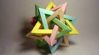 Origami Five Intersecting Tetrahedra complete assembly [upl. by Gavriella725]