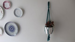 Plantenhanger maken met macramé basisbeginner [upl. by Jallier]