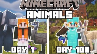 I Survived 100 DAYS in an ANIMAL World in MINECRAFT Heres what happened [upl. by Nnaillij]