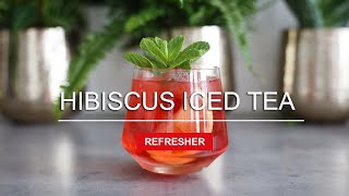 How to Make a Hibiscus Iced Tea Refresher Easy 3 Ingredient Hibiscus Iced Tea [upl. by Anayrb]