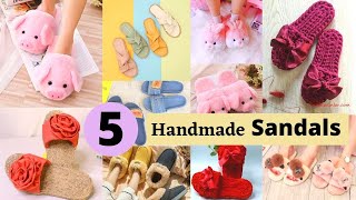 5 Handmade Sandals And Flip Flops From Old Slippers And Cardboard [upl. by Audre602]