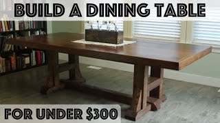 DIY Dining Table Pottery Barn Inspired Farmhouse Table [upl. by Yelrebmik]