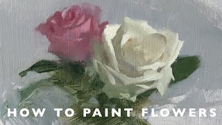 Oil Painting tutorial  How to Paint Flowers [upl. by Lehpar139]