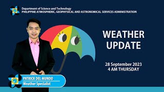 Public Weather Forecast issued at 4AM  September 28 2023 [upl. by Alistair908]