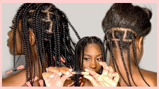 Mini Plaits Tutorial  Relaxed Hair  Protective Style [upl. by Annahc]