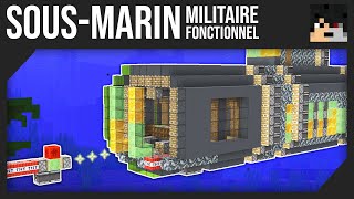 Comment faire un sousmarin militaire fonctionnel Minecraft [upl. by Ilak]