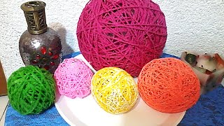 Como hacer esferas de hilo o estambre DIY How to make spheres thread [upl. by Wershba569]