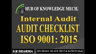 INTERNAL AUDIT CHECKLIST QMS  Understanding of ISO 90012015 Checklist [upl. by Adnahcir91]