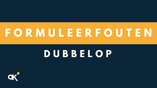 Formuleerfouten Dubbelop [upl. by Leavelle]