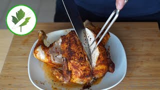 Saftiges Grillhähnchen aus dem Backofen tranchieren [upl. by Attenweiler]