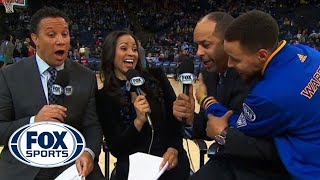 Stephen Curry videobombs dad during pregame [upl. by Ayres]