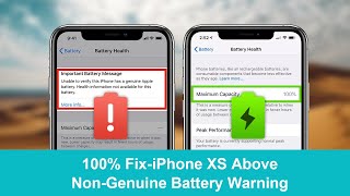 100 FixiPhone NonGenuine Battery Warning of Important Battery Message [upl. by Earised461]