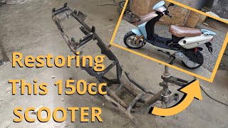 Scooter restoration on a TIGHT Budget start to finish [upl. by Anidam]