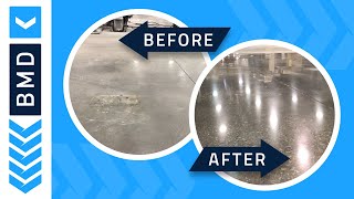 Concrete Floor Polishing Process  Before and After [upl. by Yrrem]