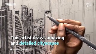 Artist draws amazing and detailed cityscapes [upl. by Nelrsa954]