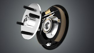 Drum Brake System  Autotechlabs [upl. by Naasar]