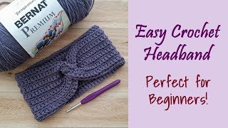 CROCHET Super Easy Headband for Beginners [upl. by Elagibba]