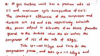 Problem 1 on Gas Turbines Thermal Engineering Thermodynamics [upl. by Ail791]