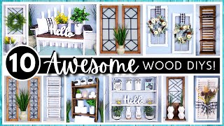 BEST TOP 10 WOOD Home Decor DIYs  HIGH END Looks with LOW COST Wood  Great DIY House Warming Gifts [upl. by Ardnasella]