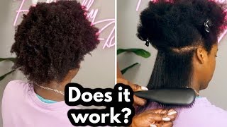 Testing a Heat Straightening Brush on Natural 4C hair [upl. by Weight949]