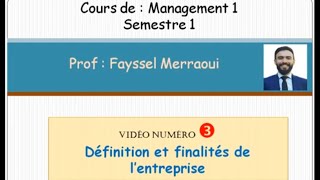 Vidéo 3  Management 1 Définition et finalité de lentreprise [upl. by Pinzler]