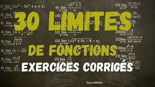 30 LIMITES de fonctions Exercices corrigés [upl. by Soule]