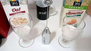 Oat Milk vs Almond Milk part 2 Frothing Test [upl. by Adnovahs]