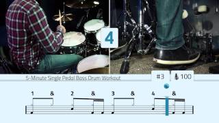 5Minute Single Pedal Bass Drum Workout [upl. by Nekcarb]