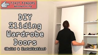 DIY Sliding Wardrobe  Closet Door Build amp Installation Bunnings Cowdroy Door Track [upl. by Suiramaj]