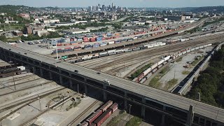 Drone Tour of the CSX Queensgate Yard in Cincinnati Ohio [upl. by Nnyleimaj400]